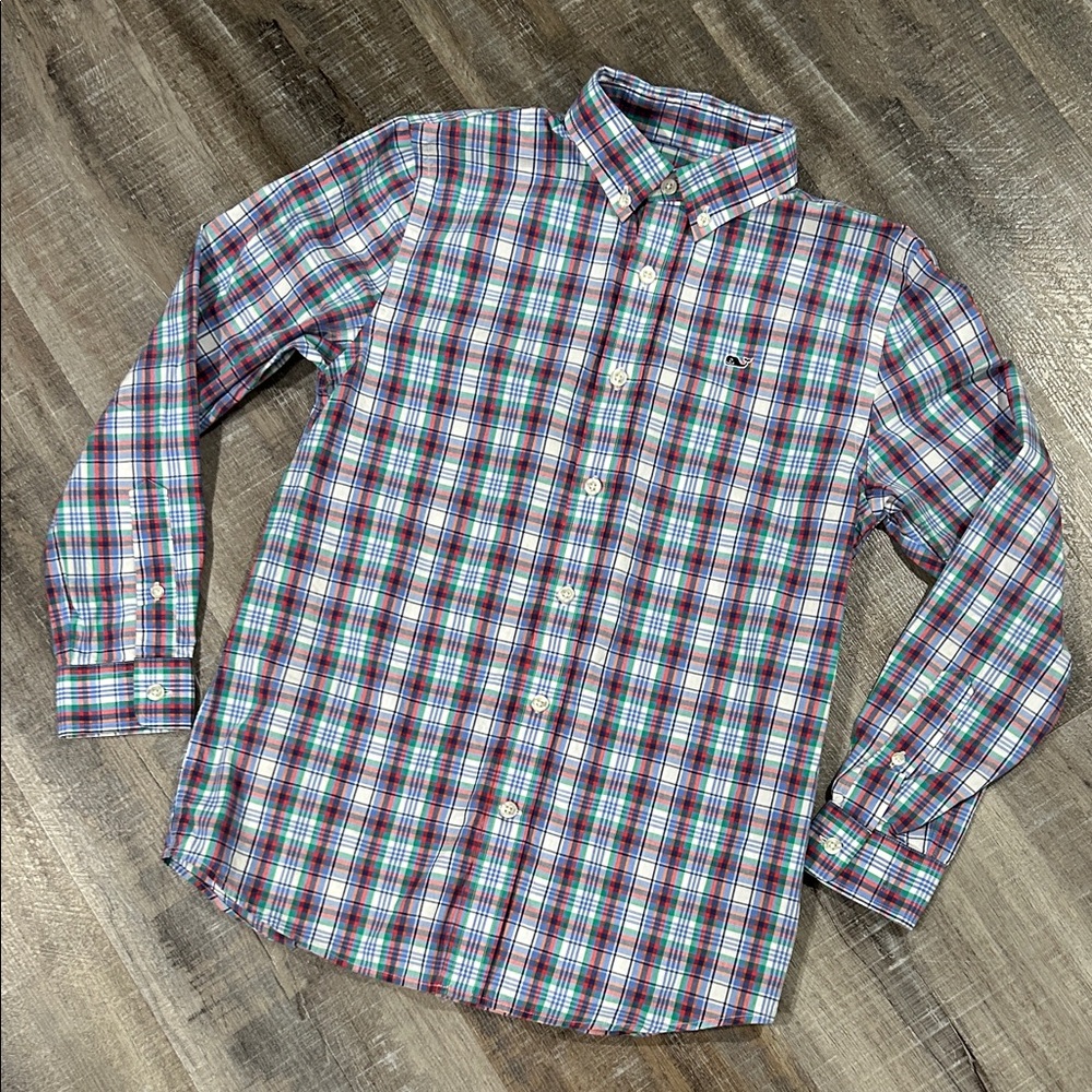 Vineyard Vines Boy’s Plaid Button-Down Whale Shirt